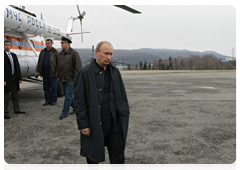 Prime Minister Vladimir Putin at Raspadskaya coal mine in the Kemerovo Region damaged by May 8 accident|11 may, 2010|11:32