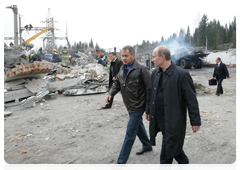 Prime Minister Vladimir Putin at Raspadskaya coal mine in the Kemerovo Region damaged by May 8 accident|11 may, 2010|11:33