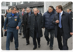 Prime Minister Vladimir Putin at Raspadskaya coal mine in the Kemerovo Region damaged by May 8 accident|11 may, 2010|12:02