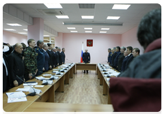 Prime Minister Vladimir Putin chairing a meeting in Mezhdurechesk, Kemerovo Region, on Raspadskaya coal mine accident|11 may, 2010|12:33