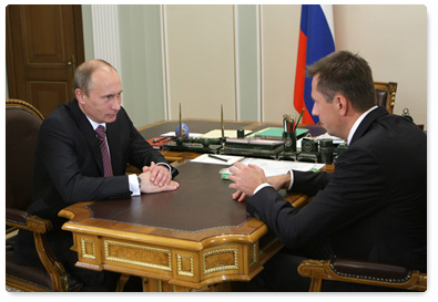 Prime Minister Vladimir Putin meets with Dmitry Konov, CEO of the Siberian-Ural Petrochemical Company