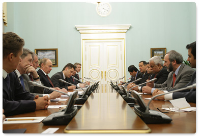 Prime Minister Vladimir Putin meets with Qatari Deputy Prime Minister and Minister of Energy and Industry Abdullah Bin Hamad Al-Attiyah