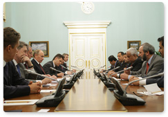 Prime Minister Vladimir Putin meets with Qatari Deputy Prime Minister and Minister of Energy and Industry Abdullah Bin Hamad Al-Attiyah