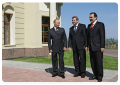 Prime Minister Vladimir Putin, Belarusian Prime Minister Sergei Sidorsky and Kazakh Prime Minister Karim Masimov after the meeting of the supreme governing body of the Customs Union comprising Russia, Belarus and Kazakhstan at the head-of-government level|21 may, 2010|14:06