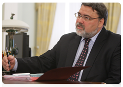 Head of the Federal Antimonopoly Service Igor Artemyev at a meeting with Prime Minister Vladimir Putin|24 may, 2010|15:53