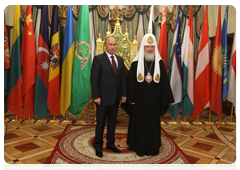 Prime Minister Vladimir Putin greeting Patriarch Kirill of Moscow and All Russia on the Orthodox leader’s name day|24 may, 2010|20:07