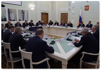 Prime Minister Vladimir Putin chairs a meeting on developing modern small arms and close combat weapons in Izhevsk