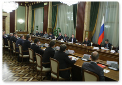 Prime Minister Vladimir Putin chairs a meeting on pricing and tariffs