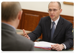 Sergei Kiriyenko, general director of Russia’s state nuclear corporation Rosatom at a meting with Prime Minister Vladimir Putin|4 may, 2010|12:44