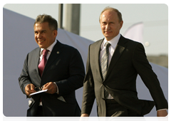Prime Minister Vladimir Putin speaking at a dedication for a football stadium in Kazan|5 may, 2010|20:06