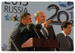 Prime Minister Vladimir Putin speaking at a dedication for a football stadium in Kazan|5 may, 2010|20:06