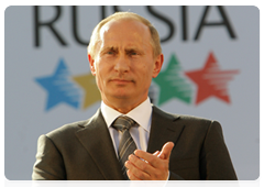 Prime Minister Vladimir Putin speaking at a dedication for a football stadium in Kazan|5 may, 2010|20:06
