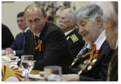 Prime Minister Vladimir Putin meets with veterans of the Great Patriotic War in Novorossiysk