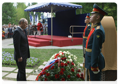 Prime Minister Vladimir Putin during the foundation stone ceremony for the We Fought Together Against Nazism monument on Poklonnaya Hill, Moscow|8 may, 2010|19:39