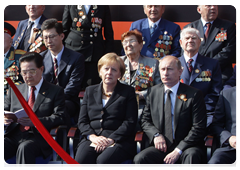 Prime Minister Vladimir Putin at a military parade on Red Square marking the 65th anniversary of Victory in the Great Patriotic War|9 may, 2010|11:31