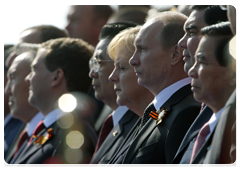 Prime Minister Vladimir Putin at a military parade on Red Square marking the 65th anniversary of Victory in the Great Patriotic War|9 may, 2010|11:31