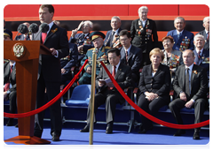 Prime Minister Vladimir Putin at a military parade on Red Square marking the 65th anniversary of Victory in the Great Patriotic War|9 may, 2010|13:47