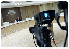 Prime Minister Vladimir Putin holding a conference call on the rebuilding of the Sayano-Shushenskaya hydroelectric power plant|1 june, 2010|15:59