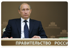 Prime Minister Vladimir Putin holding a conference call on the rebuilding of the Sayano-Shushenskaya hydroelectric power plant|1 june, 2010|16:00