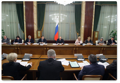 Prime Minister Vladimir Putin meets with representatives of the Federation of Independent Trade Unions of Russia