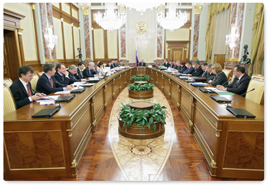 Prime Minister Vladimir Putin holds a meeting of the Government of the Russian Federation