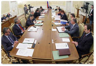 Prime Minister Vladimir Putin chairs a Government Presidium meeting