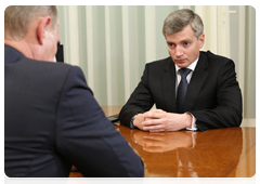 Alexander Kibovsky, Head of the Russian Federal Service for the Oversight of Legislation in the Protection of Cultural Heritage, meeting with Prime Minister Vladimir Putin|22 june, 2010|11:20