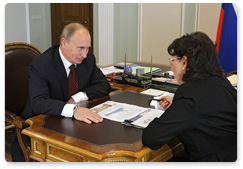 Prime Minister Vladimir Putin meets with head of the Federal Agency for Water Resources Marina Seliverstova