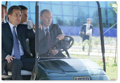 Prime Minister Vladimir Putin visits the Olympic training centre Ozero Krugloye