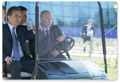 Prime Minister Vladimir Putin visits the Olympic training centre Ozero Krugloye