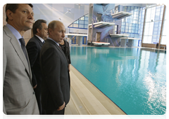 Prime Minister Vladimir Putin visiting the Olympic training centre Ozero Krugloye|28 june, 2010|17:59