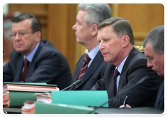 Viktor Zubkov, Sergei Sobyanin, Sergei Ivanov and Igor Sechin at a meeting of the Government of the Russian Federation|3 june, 2010|17:30