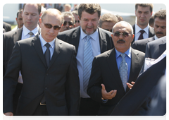 Prime Minister Vladimir Putin and Yemeni President Ali Abdullah Saleh at the Engineering Technologies - 2010 international forum|30 june, 2010|16:28