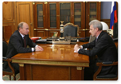 Prime Minister Vladimir Putin meeting with Minister of Education and Science Andrei Fursenko