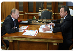 Prime Minister Vladimir Putin with Vitaly Mutko, Minister of Sport, Tourism and Youth Policy|7 june, 2010|11:09