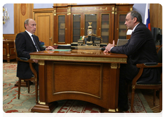 Prime Minister Vladimir Putin with Dagestan President Magomedsalam Magomedov|9 june, 2010|21:56