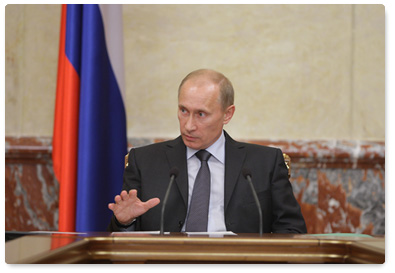 Prime Minister Vladimir Putin chairs a meeting of the Government Presidium