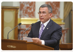 President of the Republic of Tatarstan Rustam Minnikhanov at a meeting of the Presidium of the Russian Government|12 july, 2010|13:07