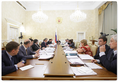 Prime Minister Vladimir Putin chairs a meeting to discuss fiscal policy for 2011 and the planned period of 2012 and 2013