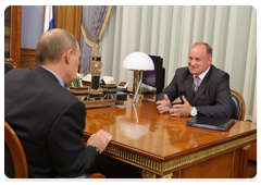 Head of the Federal Service for Supervision of Natural Resources Vladimir Kirillov at a meeting with Prime Minister Vladimir Putin|13 july, 2010|13:20