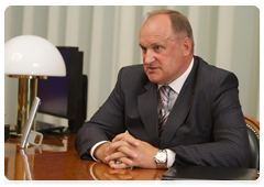 Head of the Federal Service for Supervision of Natural Resources Vladimir Kirillov at a meeting with Prime Minister Vladimir Putin|13 july, 2010|13:20