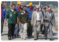 Prime Minister Vladimir Putin touring the construction sites of facilities for the 2014 Winter Olympics in Sochi|14 july, 2010|18:20