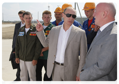 Prime Minister Vladimir Putin touring the construction sites of facilities for the 2014 Winter Olympics in Sochi|14 july, 2010|18:21