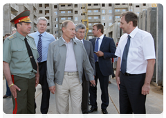 Prime Minister Vladimir Putin inspecting the construction site for a residential district for servicemen in Volgograd|15 july, 2010|20:26