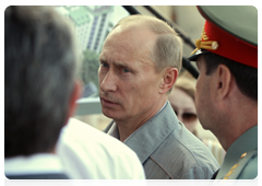 Prime Minister Vladimir Putin inspecting the construction site for a residential district for servicemen in Volgograd|15 july, 2010|20:26