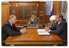 Prime Minister Vladimir Putin meets with Vladimir Yevtushenkov, chairman of the board of the Sistema financial corporation