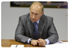 Prime Minister Vladimir Putin chairing a meeting with the leaders of the space exploration industry|19 july, 2010|16:11