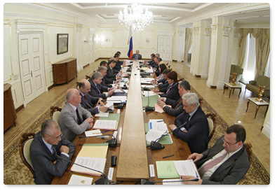 Prime Minister Vladimir Putin chairs a meeting of the Government Presidium