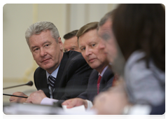 Deputy Prime Minister and Government Chief of Staff Sergei Sobyanin and Deputy Prime Minister Sergei Ivanov at a meeting of the Government Presidium|19 july, 2010|18:40