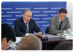 Prime Minister Vladimir Putin at a meeting of the Presidium of the Council on National Priority Projects in Tambov|2 july, 2010|19:20